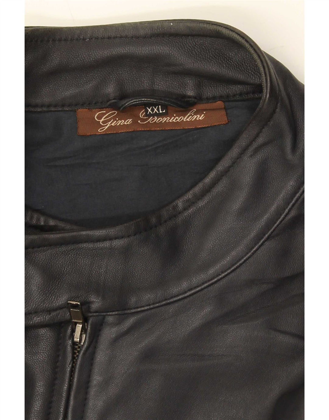 Vintage chaqueta de cuero para hombre Reino Unido 44 2XL negro