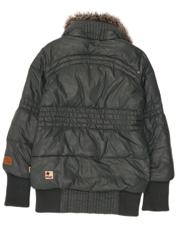 KHUJO Chaqueta acolchada para mujer UK 44 Grande Nylon verde