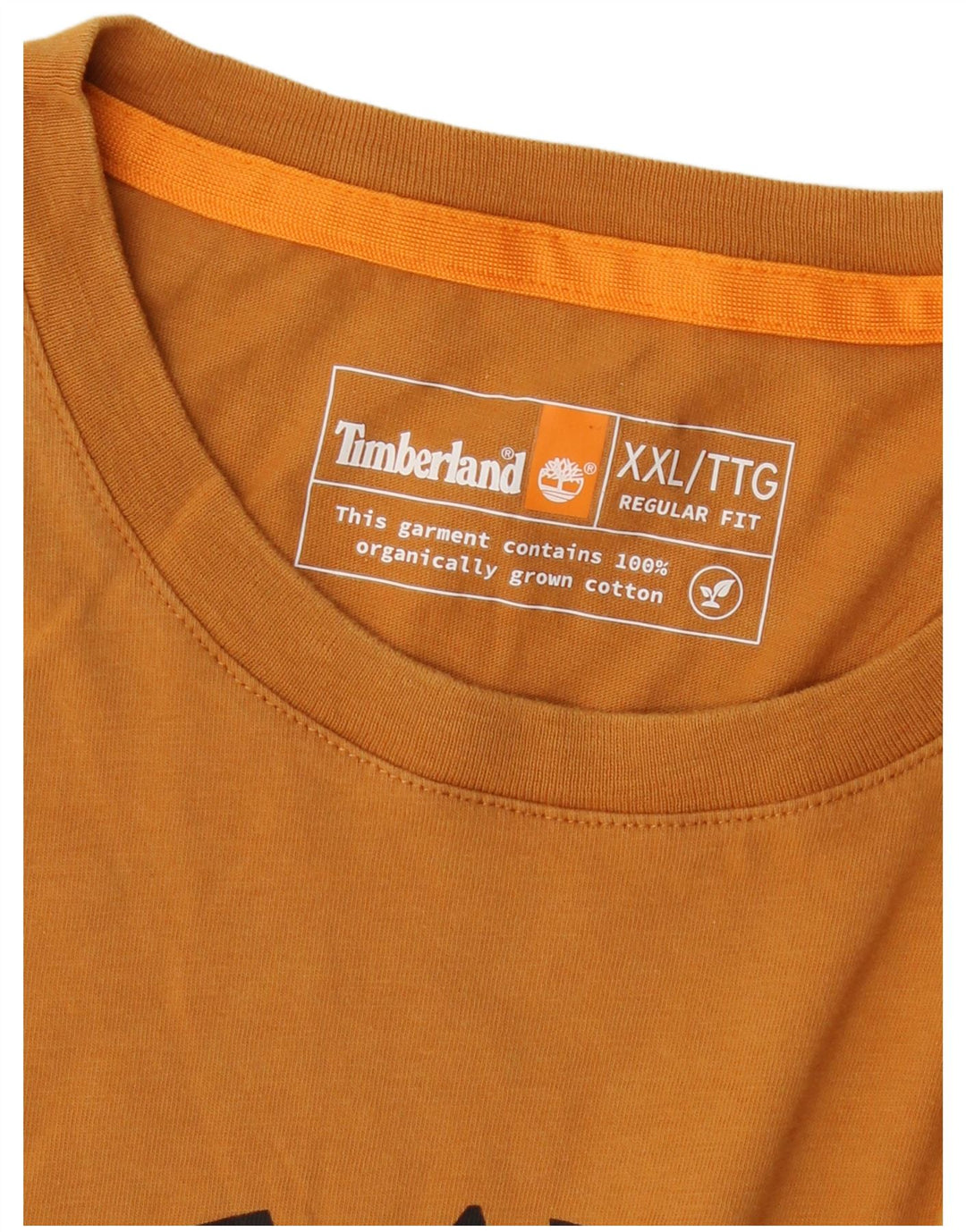 Timberland Camiseta con gráfico de ajuste regular para hombre, talla 2XL, logotipo naranja