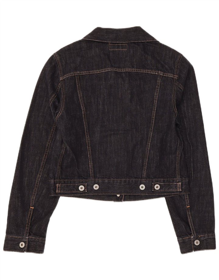 Replay Chaqueta vaquera corta para mujer UK 44 Grande Algodón negro
