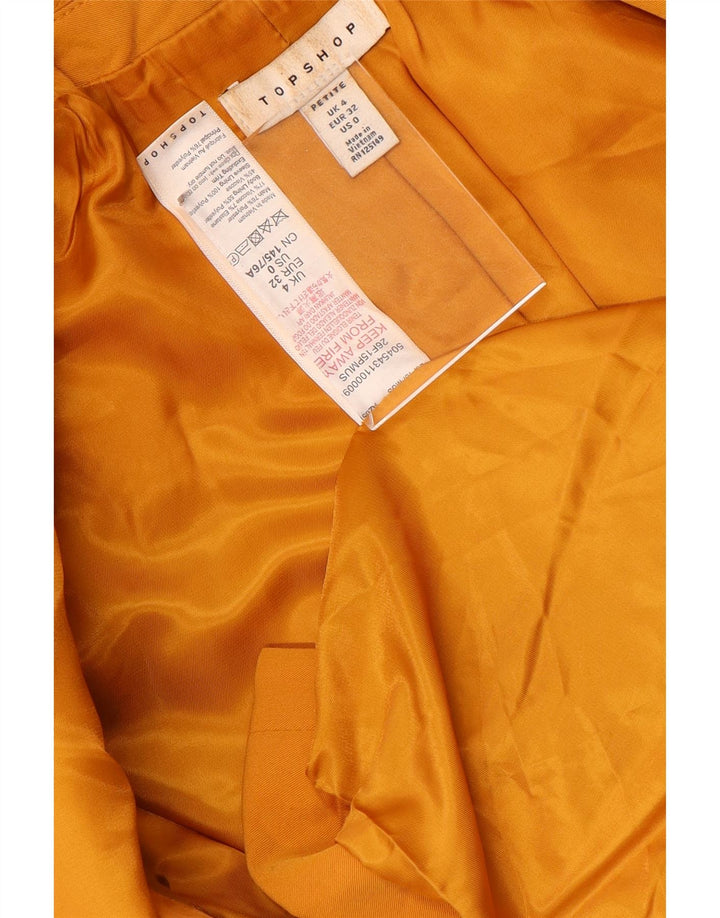 Topshop Chaqueta tipo blazer con doble botonadura para mujer UK 4 XS Poliéster amarillo