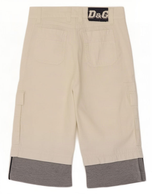 Dolce & Gabbana Boys Capri Trousers 7-8 Years W22 L15 White Colourblock
