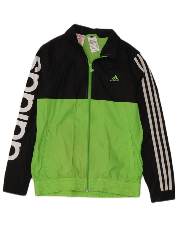 Adidas - Chaqueta de chándal gráfica para niños, 11-12 años, color verde