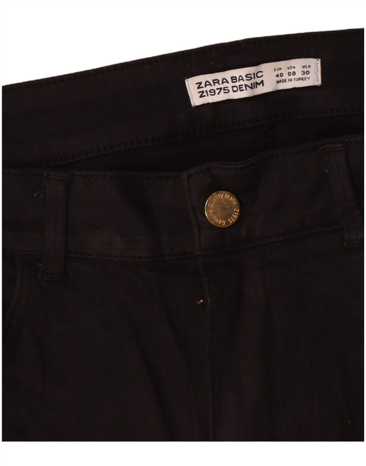 Zara Jeans Rectos Mujer EU 40 Medium W30 L30 Algodón Negro