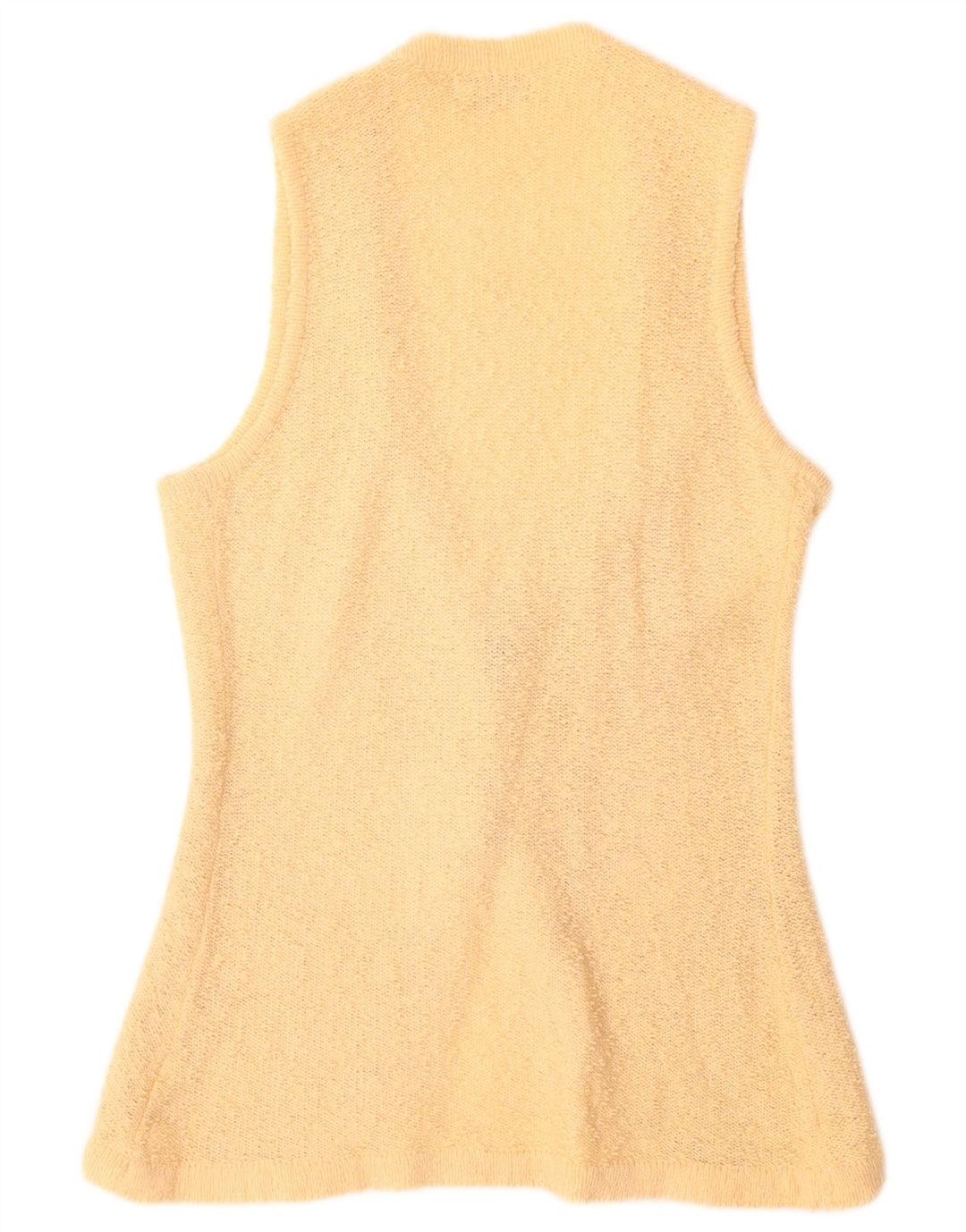 ARTELANA Suéter tipo cárdigan sin mangas para mujer UK 10 Small Yellow