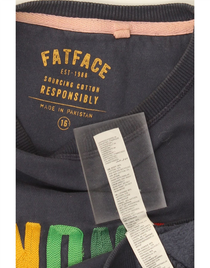 Fat Face - Sudadera extragrande con estampado gráfico para mujer, talla 40, color azul marino