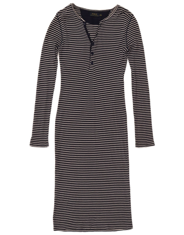 Polo Ralph Lauren Vestido tipo camiseta para mujer UK 10 Small Azul marino a rayas