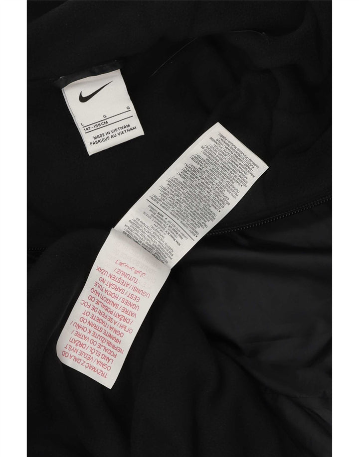 Nike Chaqueta impermeable con capucha para niños 12-13 años Grande Poliéster negro