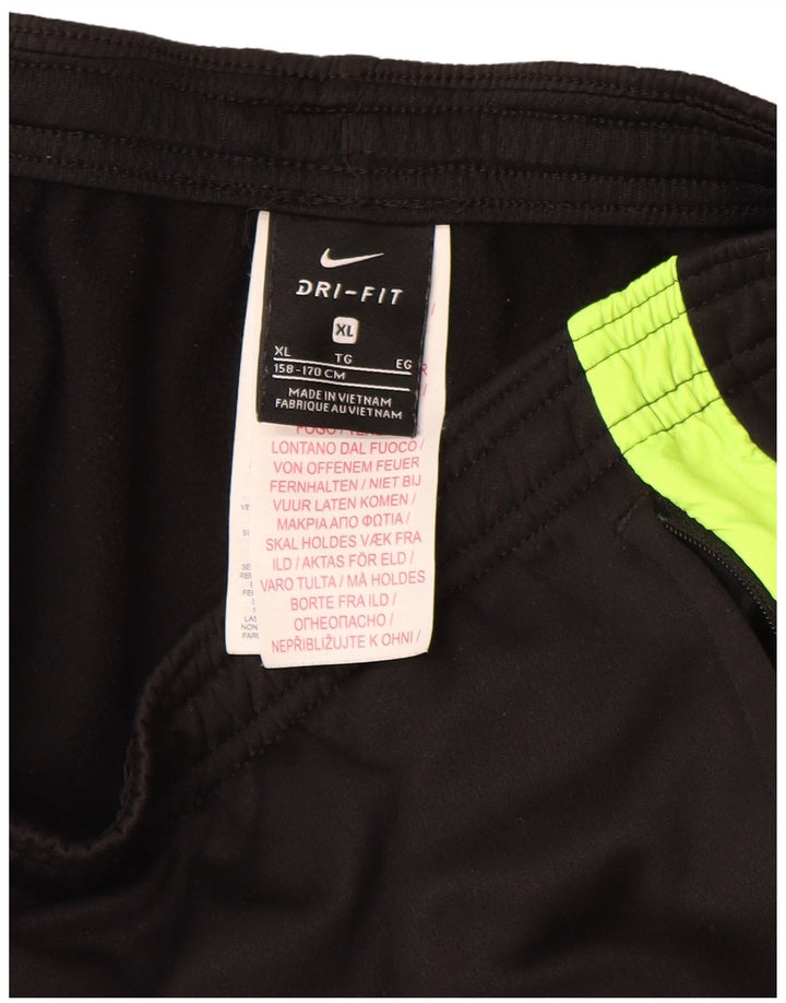 NIKE Pantalones de chándal Dri Fit para niños 13-14 años XL Negro Colorblock