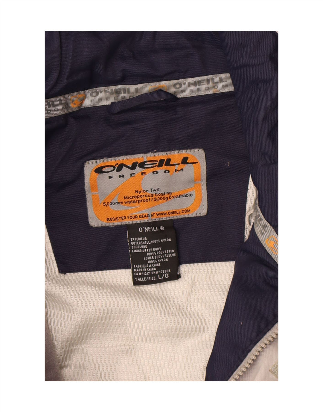 O'Neill Chaqueta impermeable para hombre UK 40 Large Azul Colorblock Poliéster