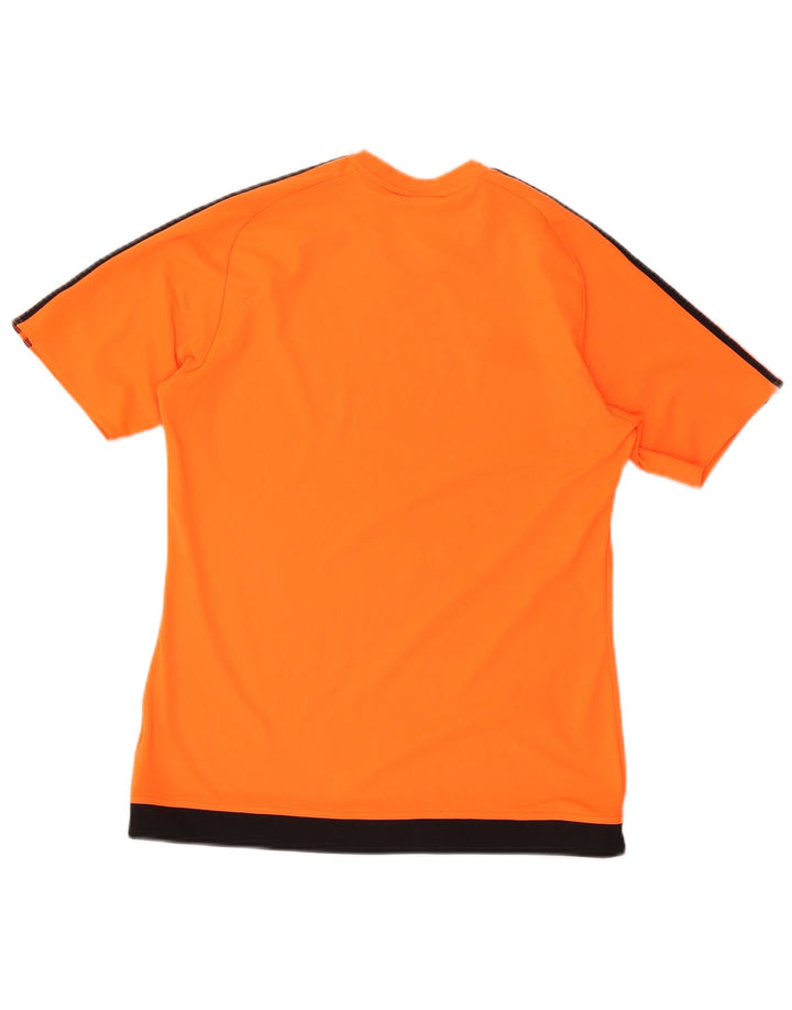 Adidas Hombre Climalite Camiseta Top Naranja Medio Colorblock