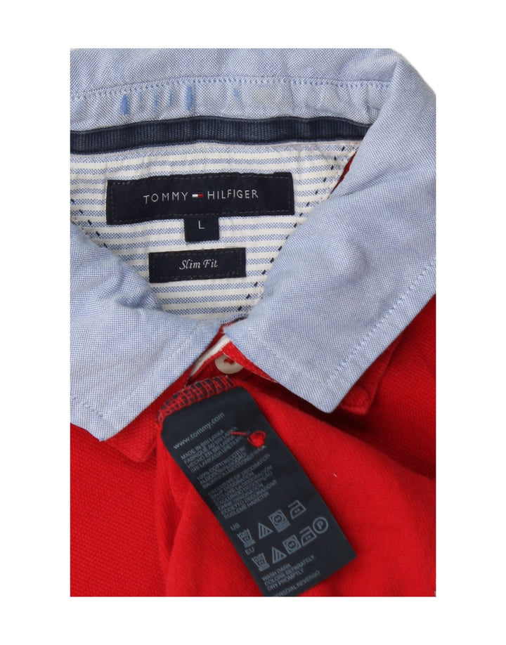 TOMMY HILFIGER Polo Slim Fit para Hombre Algodón Rojo Grande
