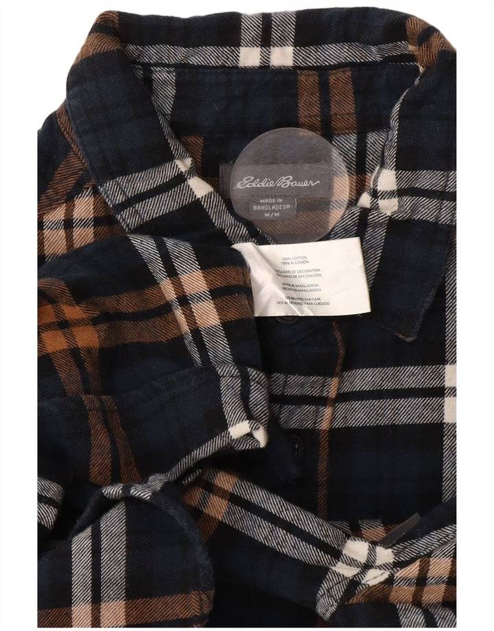 Eddie Bauer Camisa de franela para hombre Algodón a cuadros azul marino mediano