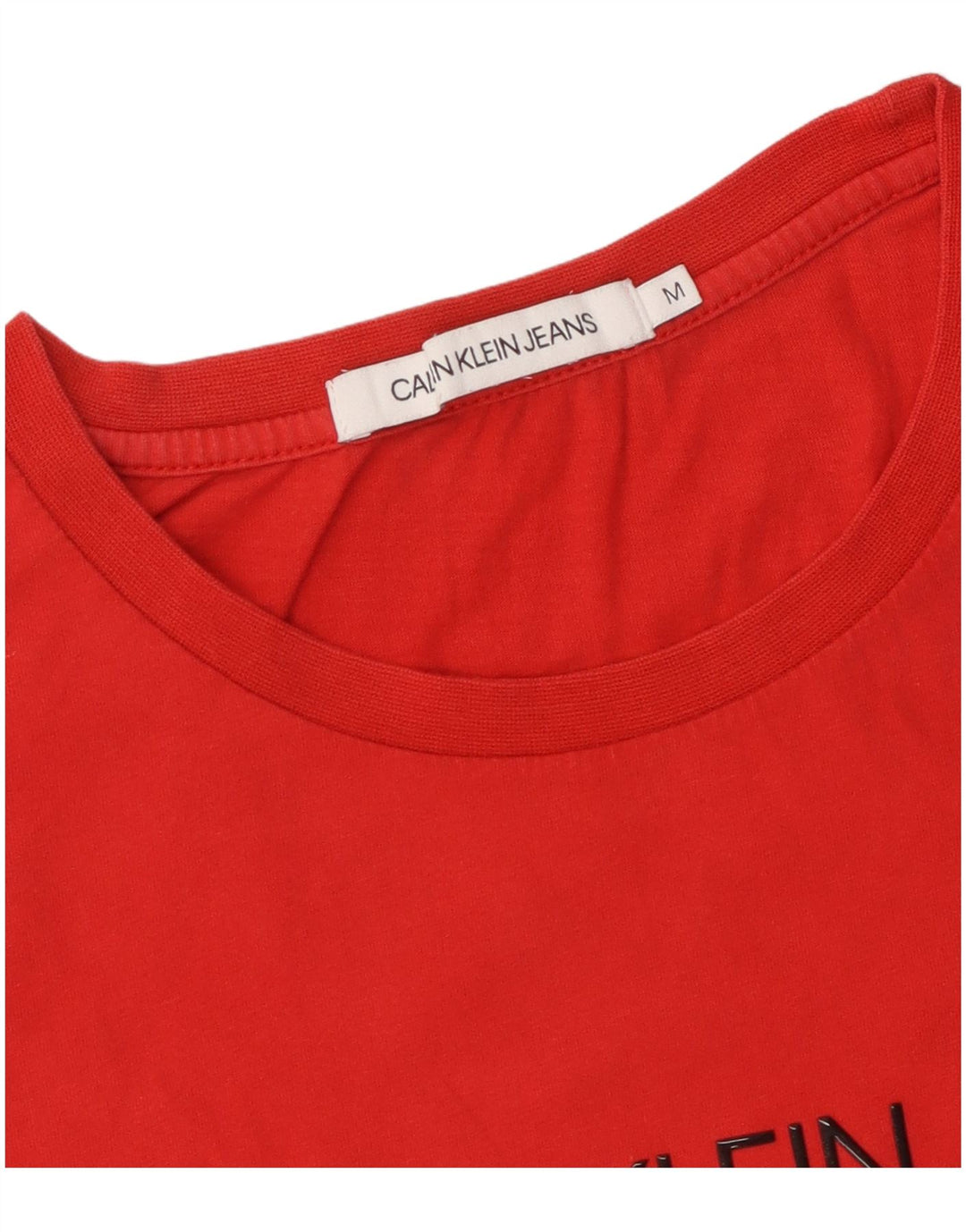 Calvin Klein Jeans Camiseta gráfica para mujer Top UK 12 Medium Red