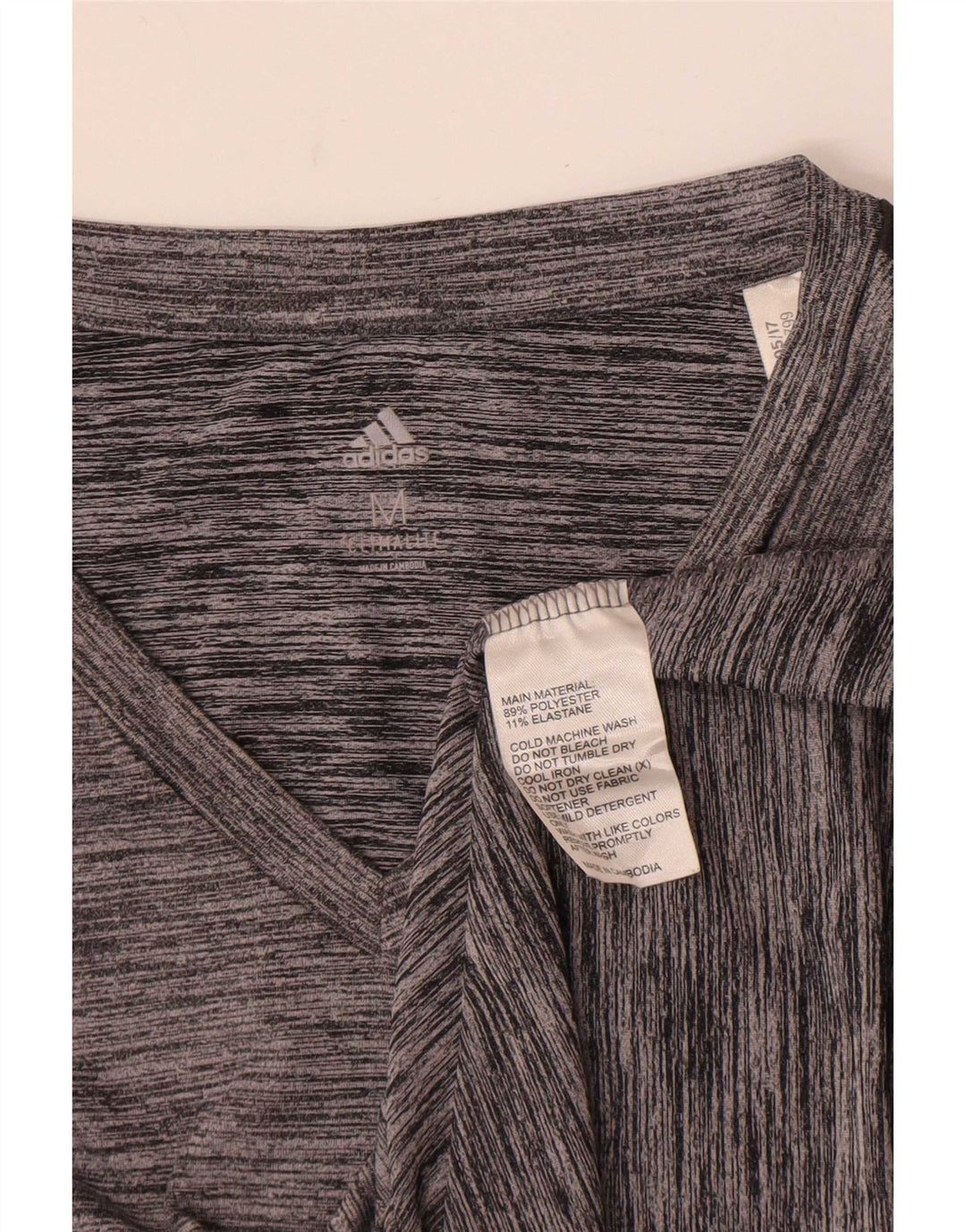 Adidas Mujer Climalite Camiseta Top UK 12 Medio Gris Moteado Poliéster