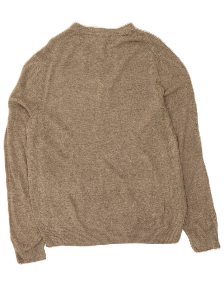 DOCKERS Mens V-Neck Jumper Sweater Large Beige Acrylic Vintage Dockers and Second-Hand Dockers from Messina Hembry 