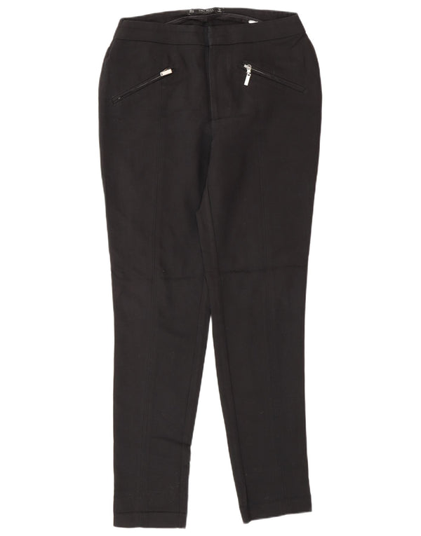 Zara Mujer Pantalones Casuales Slim Medianos W28 L28 Negro
