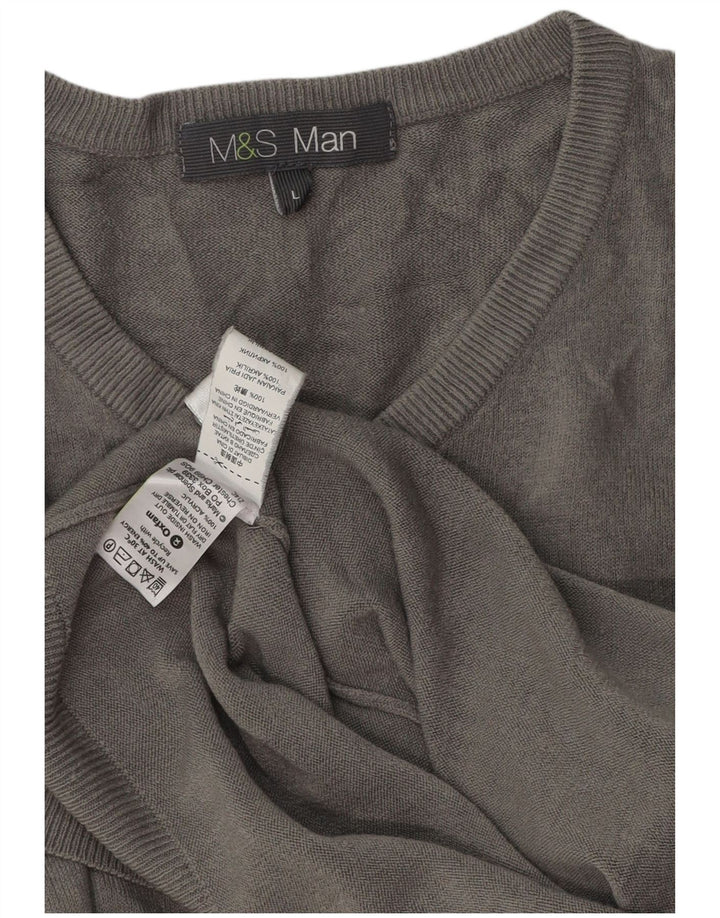 Marks & Spencer Suéter con Cuello en V para Hombre Acrílico Gris Grande