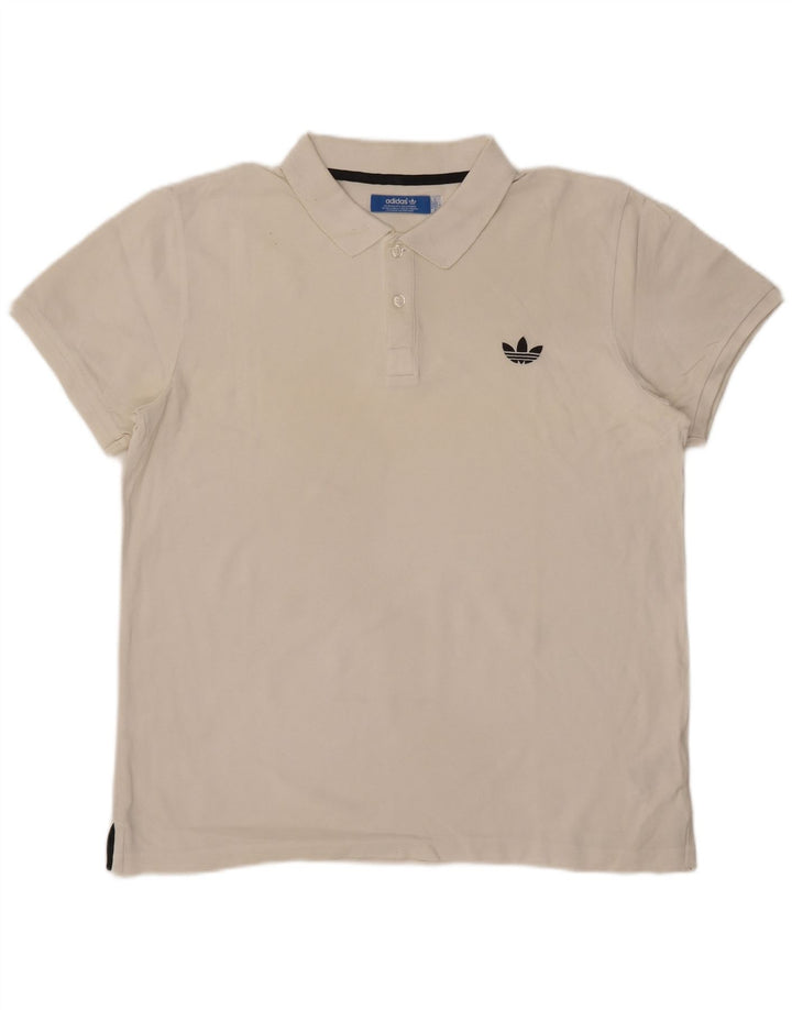 Polo Adidas Hombre Grande Blanco Algodón