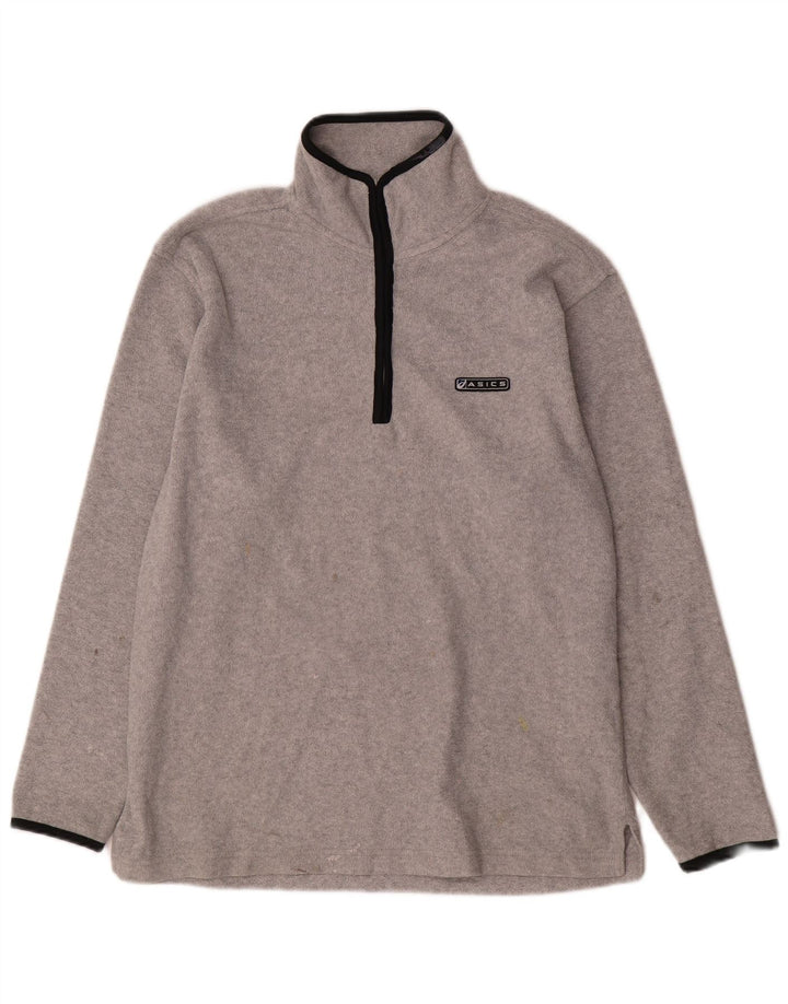 Asics Hombre Zip Neck Fleece Jumper Gris Medio