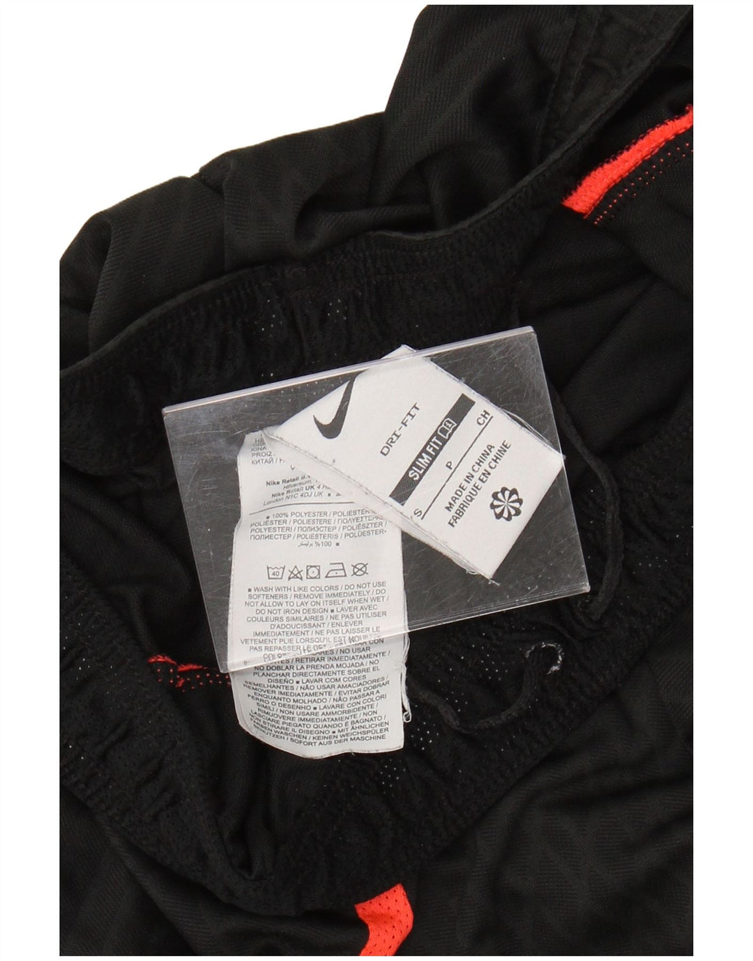 NIKE Pantalones cortos deportivos Dri Fit Slim Fit para hombre, poliéster color block negro pequeño