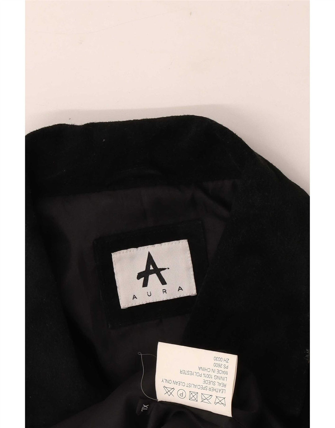 Vintage mujer ante chaqueta Reino Unido 18 XL cuero negro