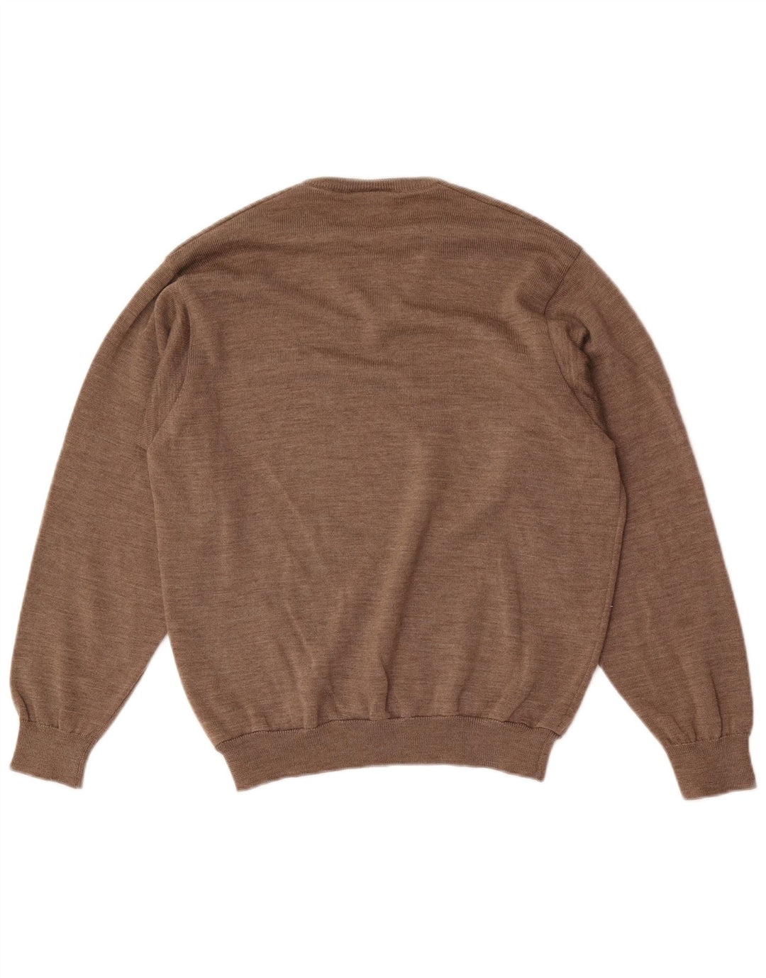 Lacoste Jersey con cuello en V para hombre talla 3 pequeño marrón lana virgen