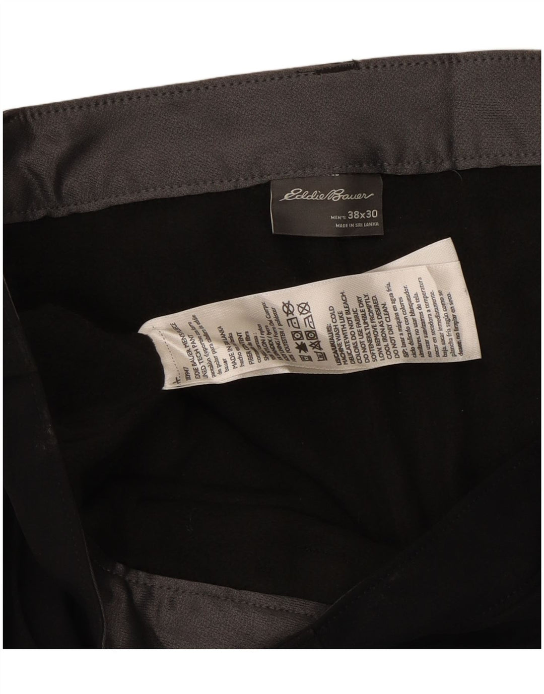 EDDIE BAUER Pantalón cargo recto para hombre W38 L30 Nylon negro