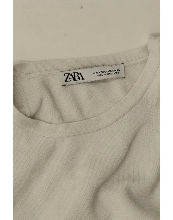 Zara Mujer Crop Vest Top UK 4 XS Blanco