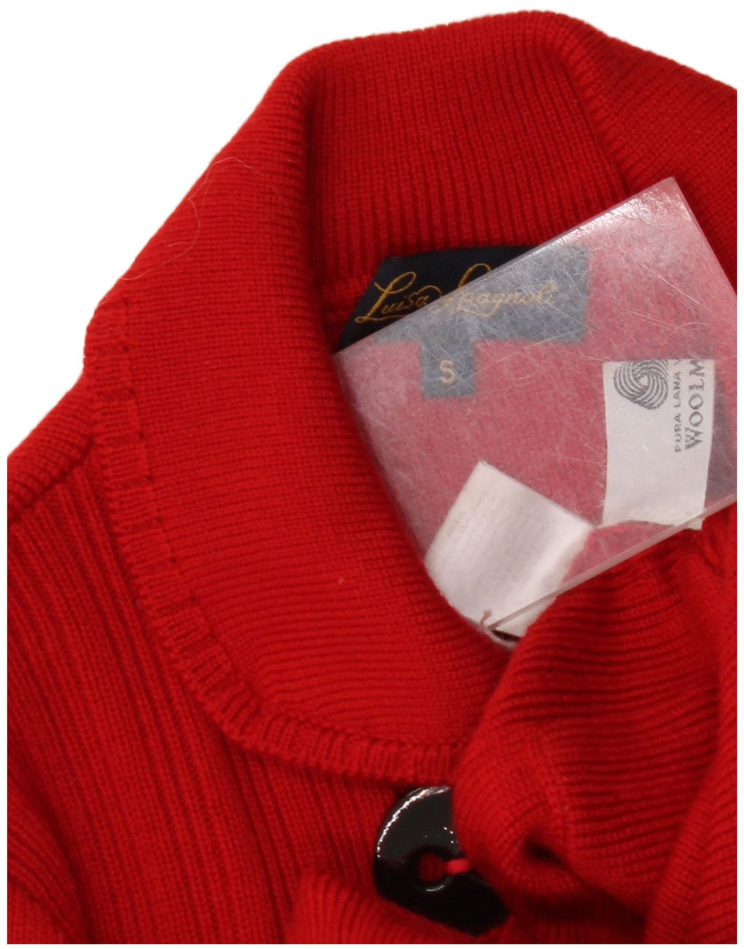 LUISA SPAGNOLI Suéter Cárdigan para Mujer UK 10 Small Red Wool