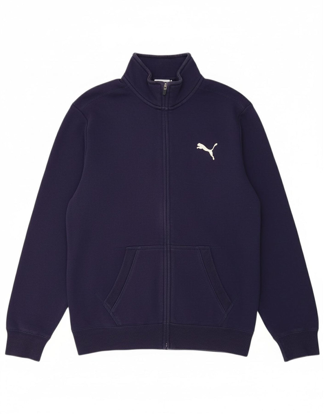 PUMA Mens Tracksuit Top Jacket Large Navy Blue Cotton