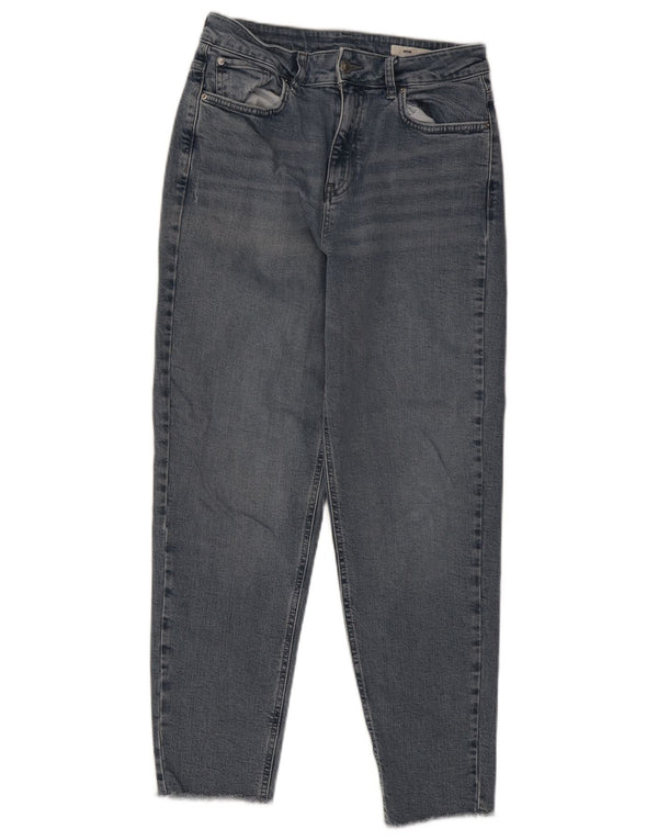 Marks & Spencer Vaqueros Mom Tapered para Mujer UK 12 Mdium W28 L28 Azul