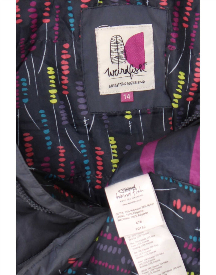 Weird Fish Chaleco acolchado para mujer UK 44 Grande Poliéster azul marino
