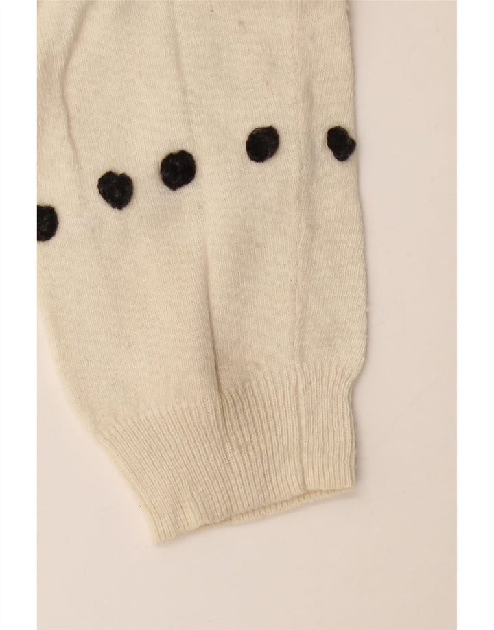 J. Crew Suéter tipo jersey con cuello barco para mujer UK 10 Small Off White Viscosa