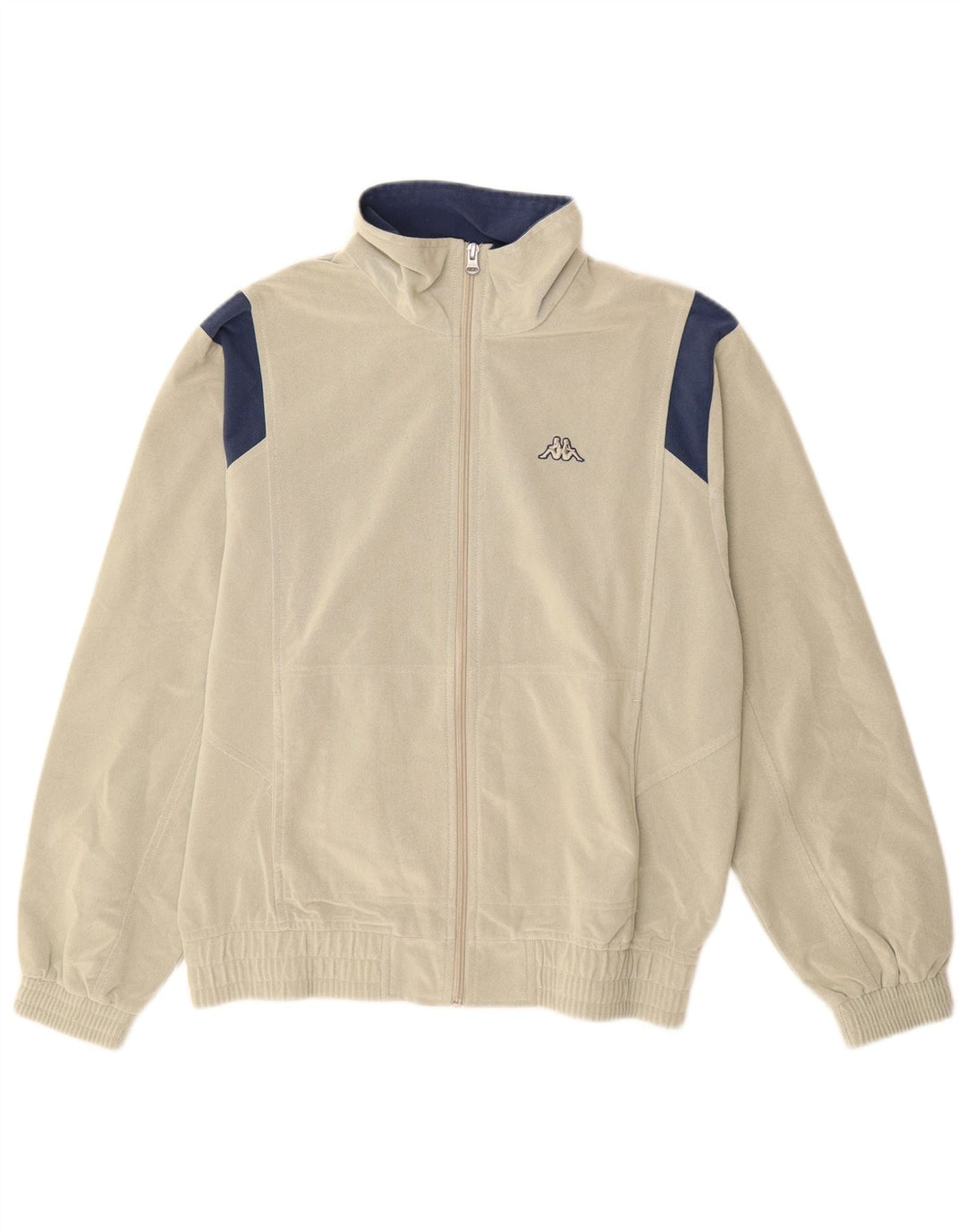 KAPPA Hombre Chándal Top Chaqueta Small Beige Colorblock Poliéster