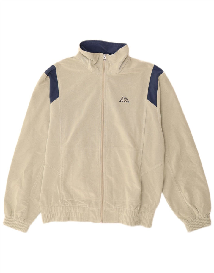 KAPPA Hombre Chándal Top Chaqueta Small Beige Colorblock Poliéster