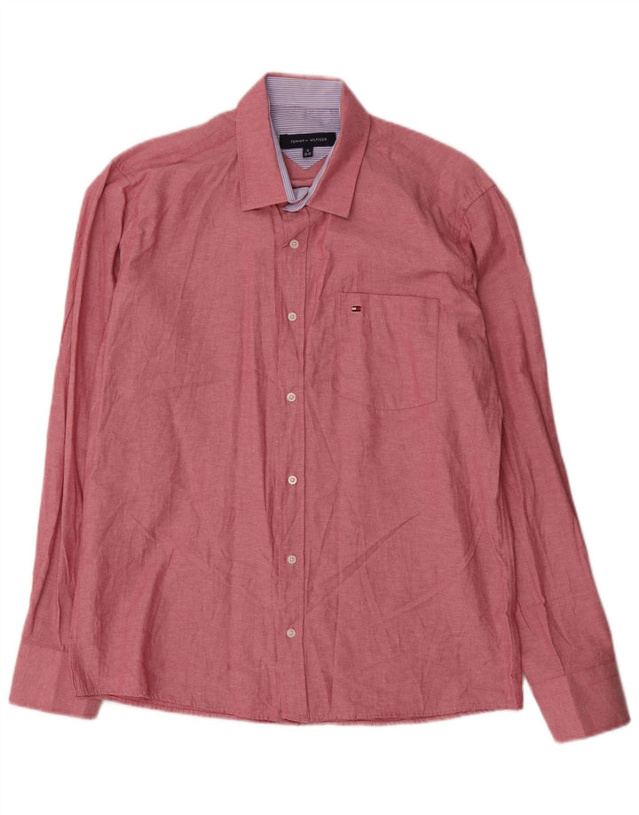 Camisa Tommy Hilfiger para hombre talla 39/40 mediana algodón rojo