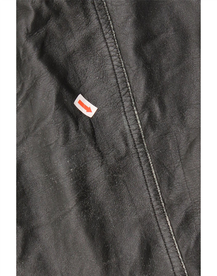 MOTIVI Chaqueta de cuero para mujer UK 44 Mediana Negra