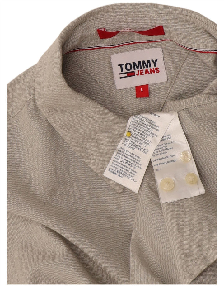 Camisa Tommy Hilfiger Hombre Grande Gris Algodón
