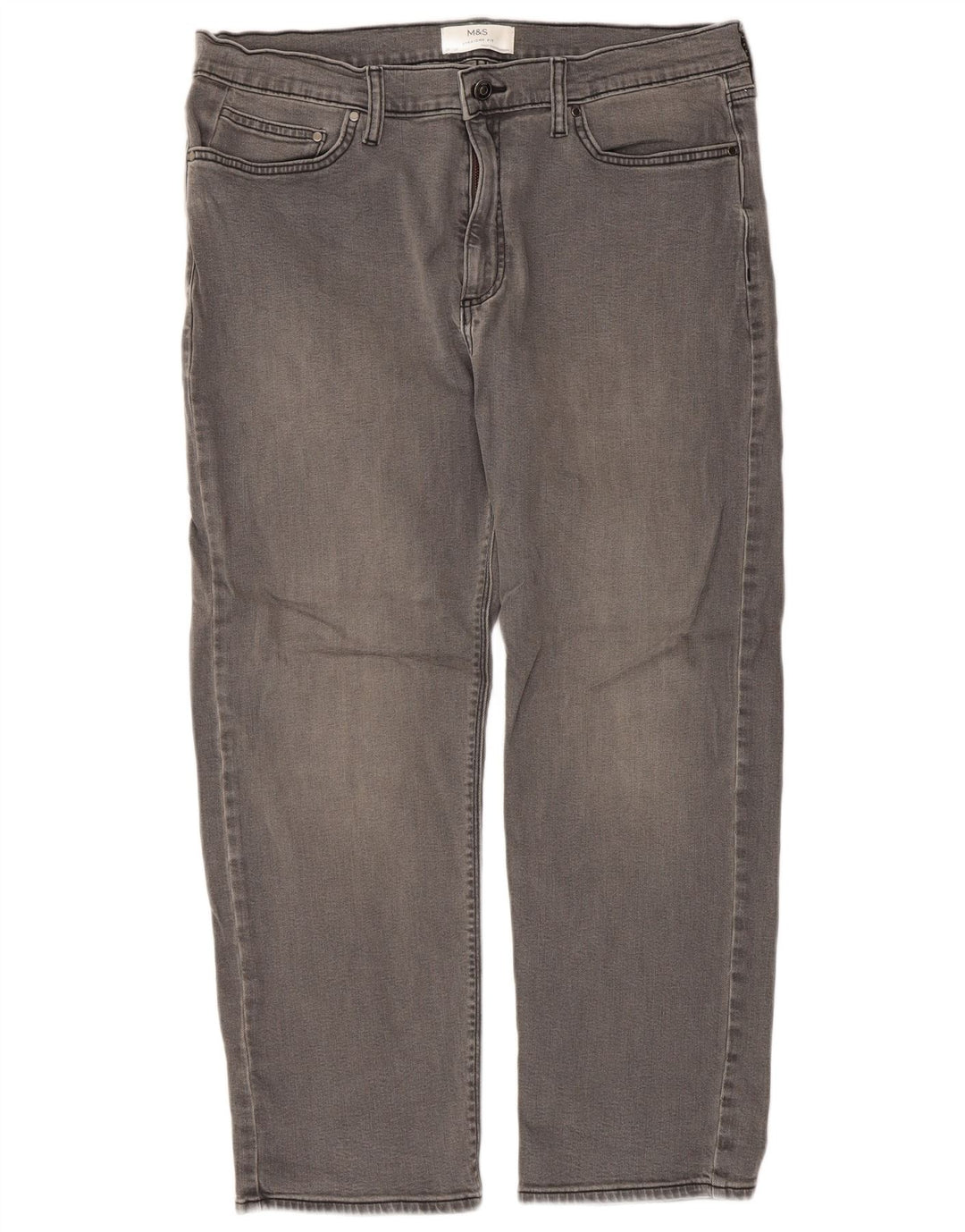 Marks & Spencer Vaqueros rectos para hombre W36 L29 Algodón gris