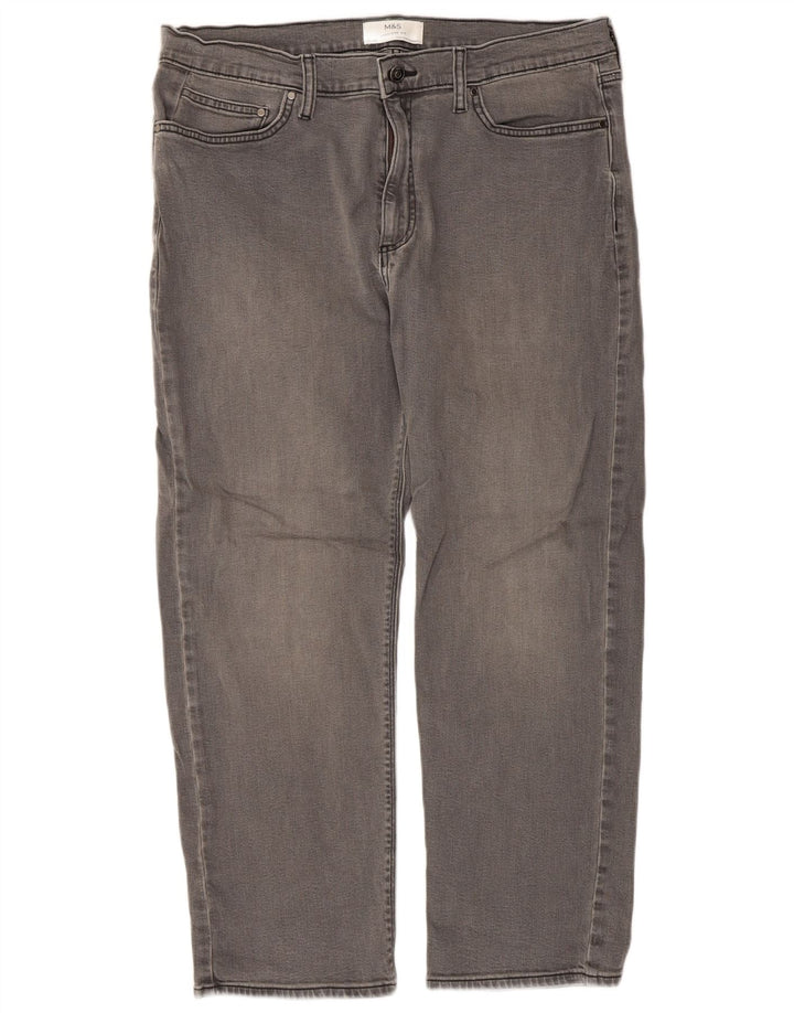 Marks & Spencer Vaqueros rectos para hombre W36 L29 Algodón gris