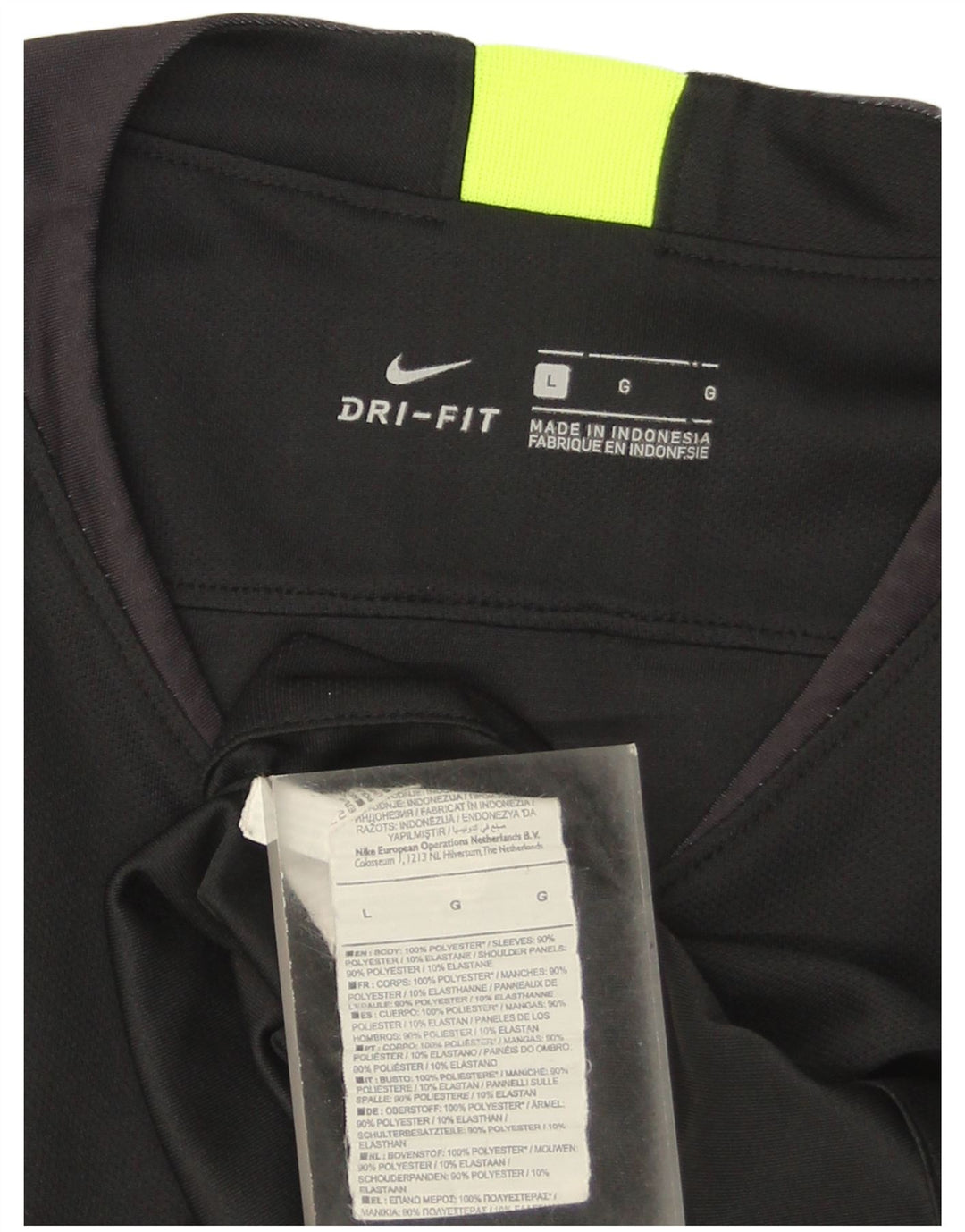 Nike Camiseta Dri Fit para hombre Top grande de poliéster a rayas negras
