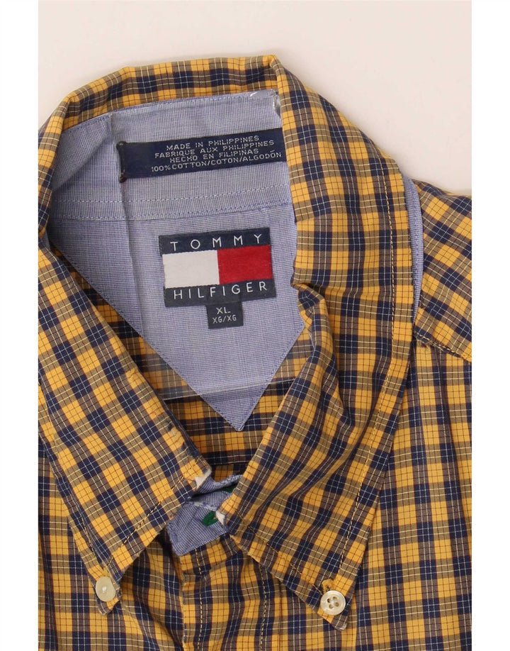 Camisa Tommy Hilfiger Hombre XL Algodón Vichy Amarillo