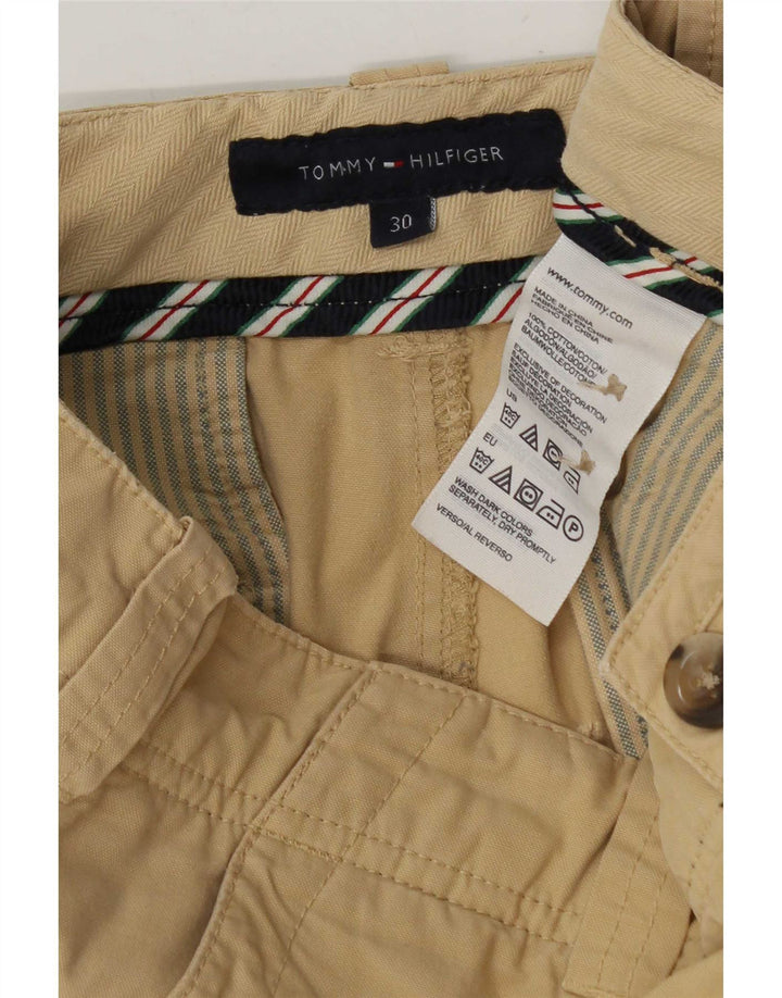 Tommy Hilfiger Shorts Cargo Hombre W30 Algodón Caqui Medio