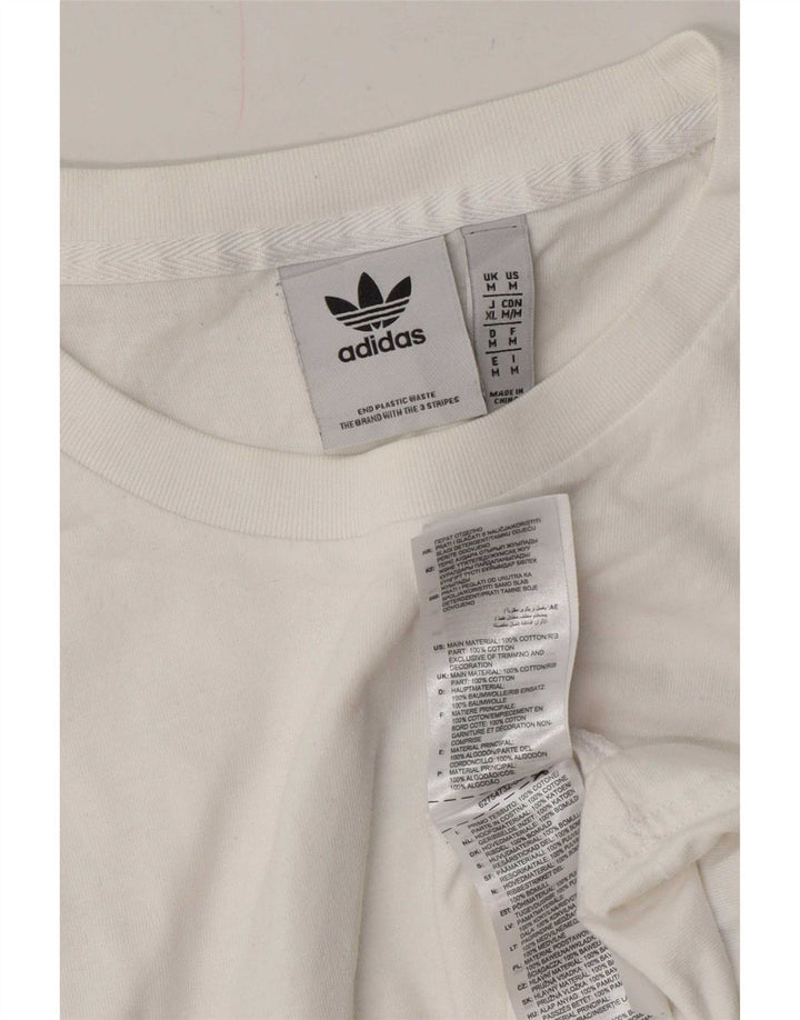 Adidas - Camiseta gráfica para hombre, talla mediana, algodón blanco