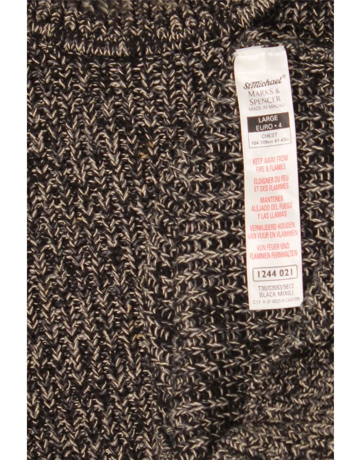 Marks & Spencer Jersey con cuello alto para hombre, talla grande, moteado en negro