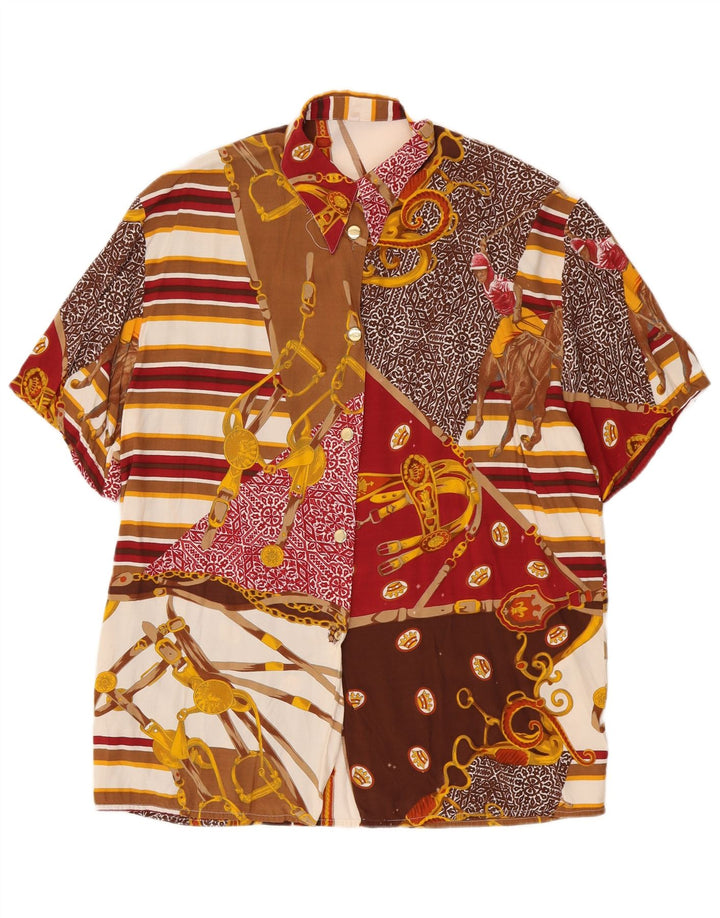 Camisa vintage de manga corta para mujer IT 44 Mediana Multicolor