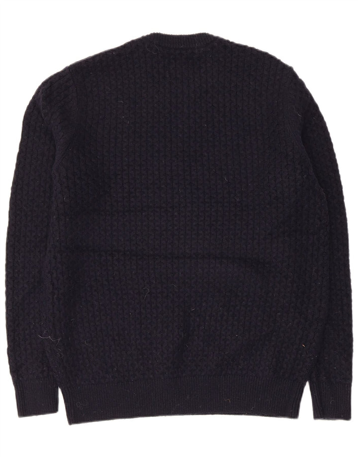 Superdry Jersey De Cuello Redondo Para Hombre De Lana De Cordero Azul Marino Grande