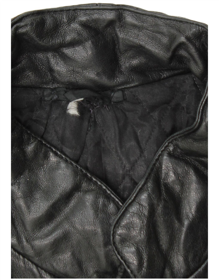 Vintage hombres chaqueta de cuero Reino Unido 38 medio negro