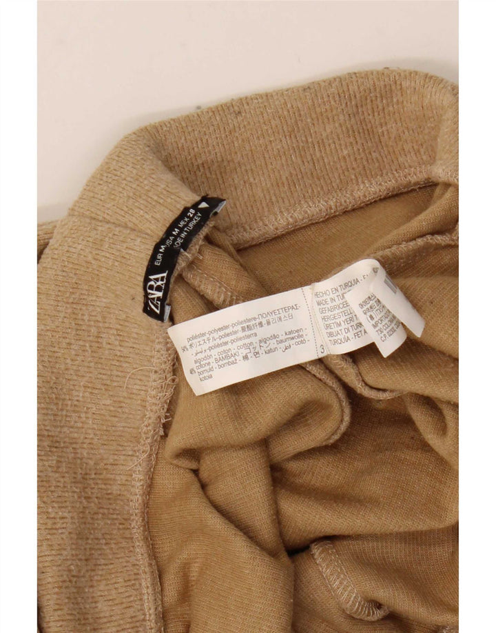 Zara Mujer Pantalón Chándal UK 42 Medio Beige Poliéster